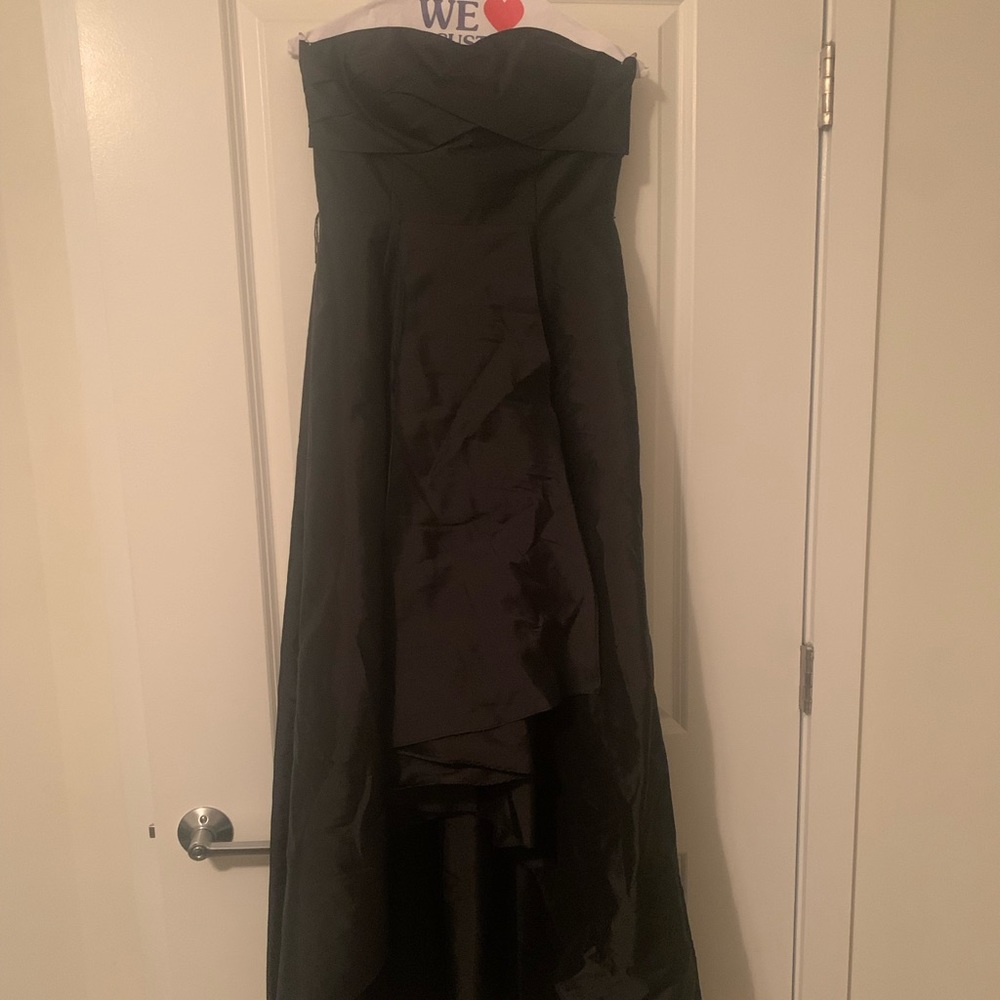 Adrianna Papell Black Strapless High Low Dress